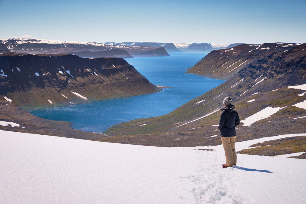 Me at Hafnarskard pass looking back towards Veiðileysufjörður - Hornstrandir - Iceland