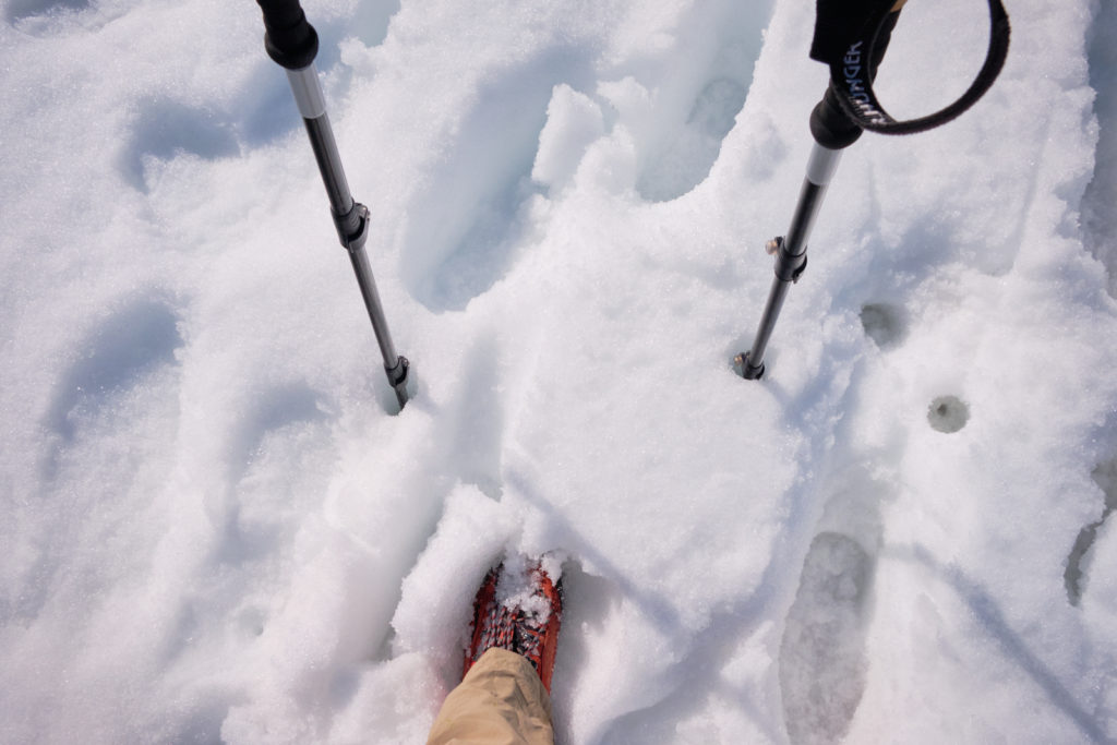 slushy snow and great hiking boots