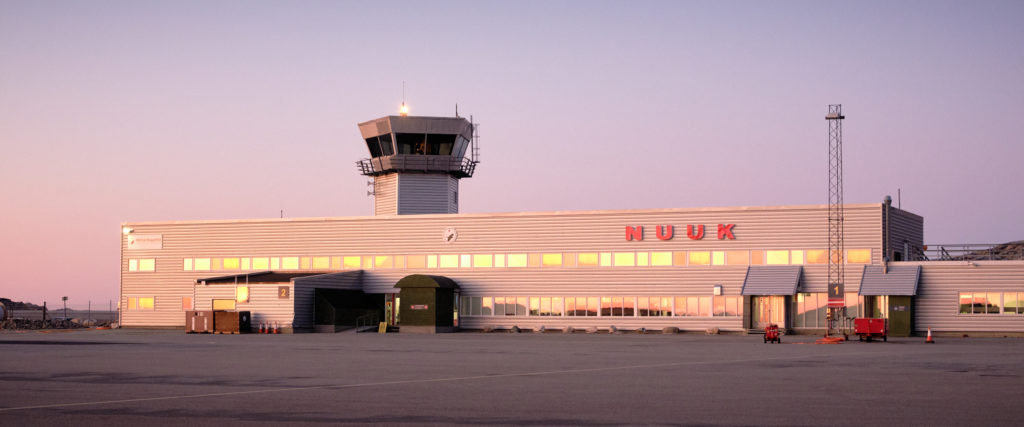 Nuuk airport terminal from the tarmac - West Greenland