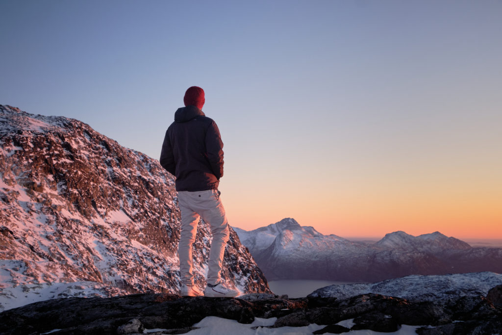 Contemplating the experience on top of Sermitsiaq - Nuuk - West Greenland