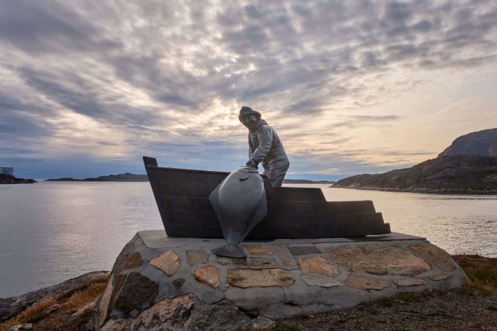 Fisherman sculpture in Sisimiut