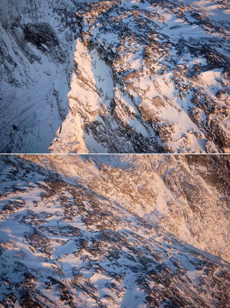 Rock detail of sermitisiaq mountain - Nuuk - West Greenland