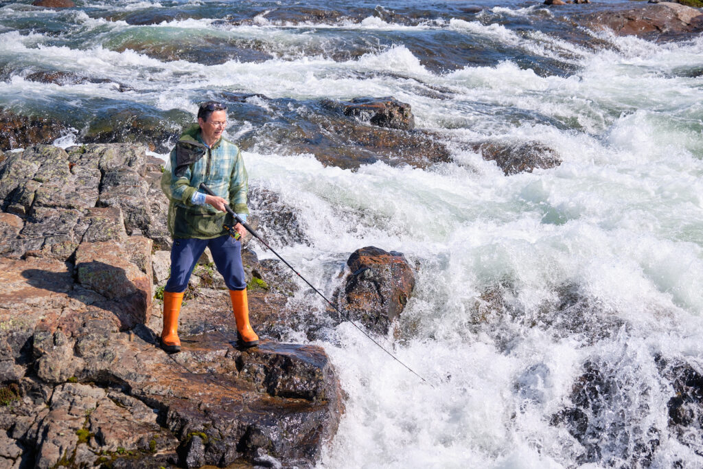 arctic char fishing at Sassannguit near Sisimiut - Greenland