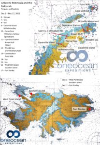 Antarctic Peninsula and Falkland Islands Excursion Points