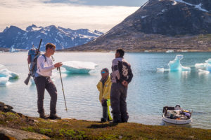 Maxime discussing exactly where to leave our camping gear with the speedboat drivers