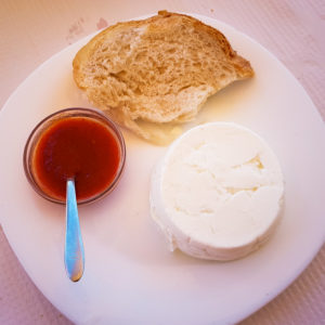 Fresh cheese, bread and spicy sauce from the Azores - Portugal