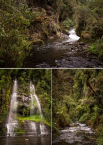 Smaller waterfalls on the hike to Cascada Condor Machay near Quito, Ecuador