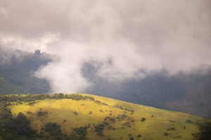 View from the start of the hiking trail to Volcán Pasochoa near Quito, Ecuador