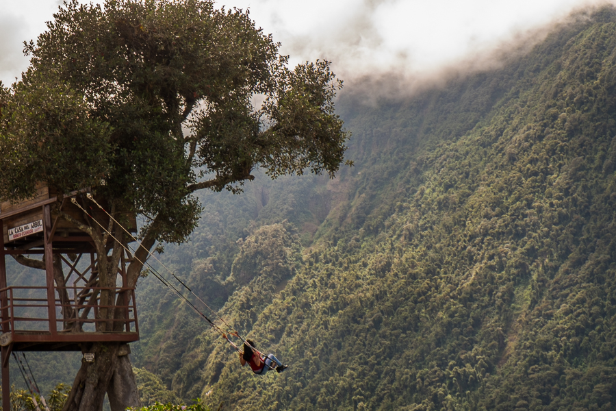 Person on the Swing at the end of the World shown against the surrounding landscape