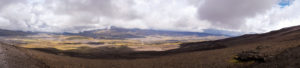 Panorama of the valley below the Cotopaxi volcano, Ecuador