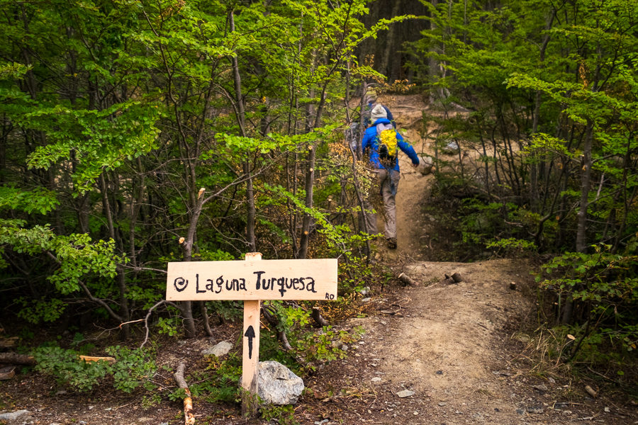 Sign at the start of the hike to Laguna Turquesa - Ushuaia - Argentina