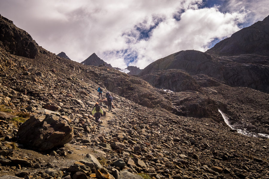 Final scree slope on the way to Laguna de los Témpanos and Vinciguerra Glacier - Ushuaia - Argentina