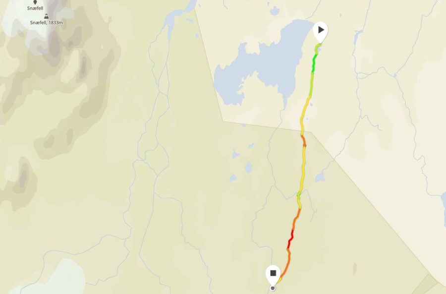 Basic Map of Day 1 of In the Shadow of Vatnajokull - from Movescount