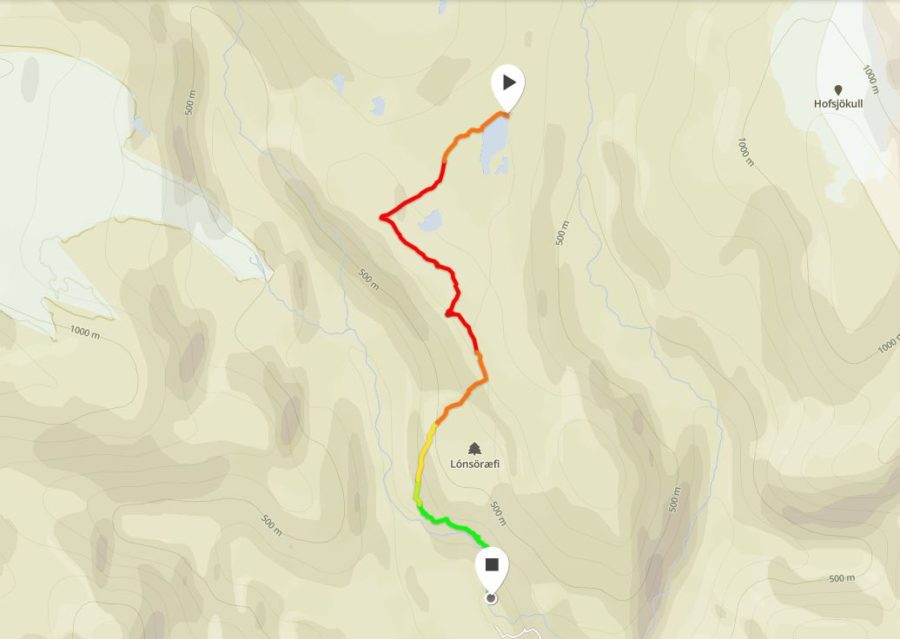 Basic Map of Day 4 of In the Shadow of Vatnajokull - from Movescount