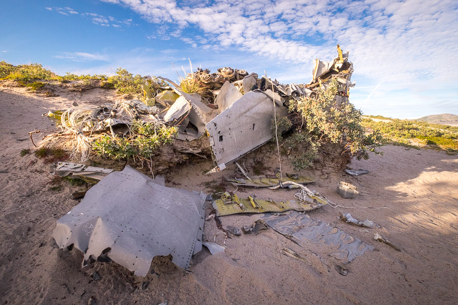 remains of a plane that crashed near Kangerlussuaq in the 1960s - along the road to Russell Glacier