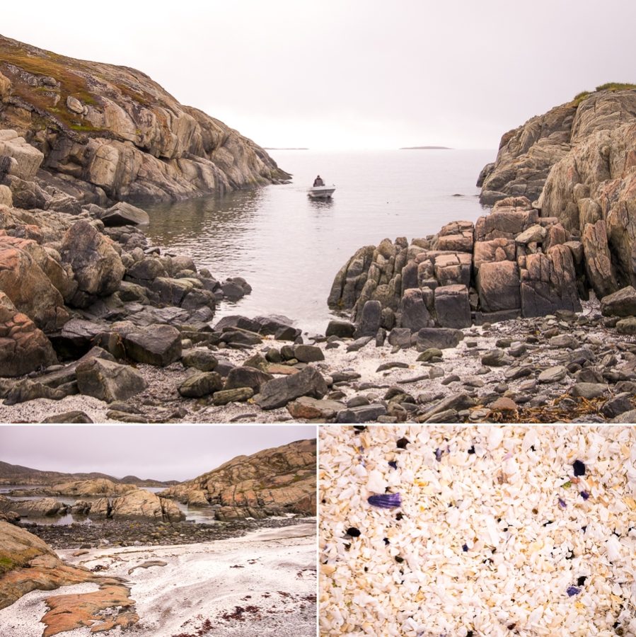 View of the white shell beach near Sisimiut, West Greenland