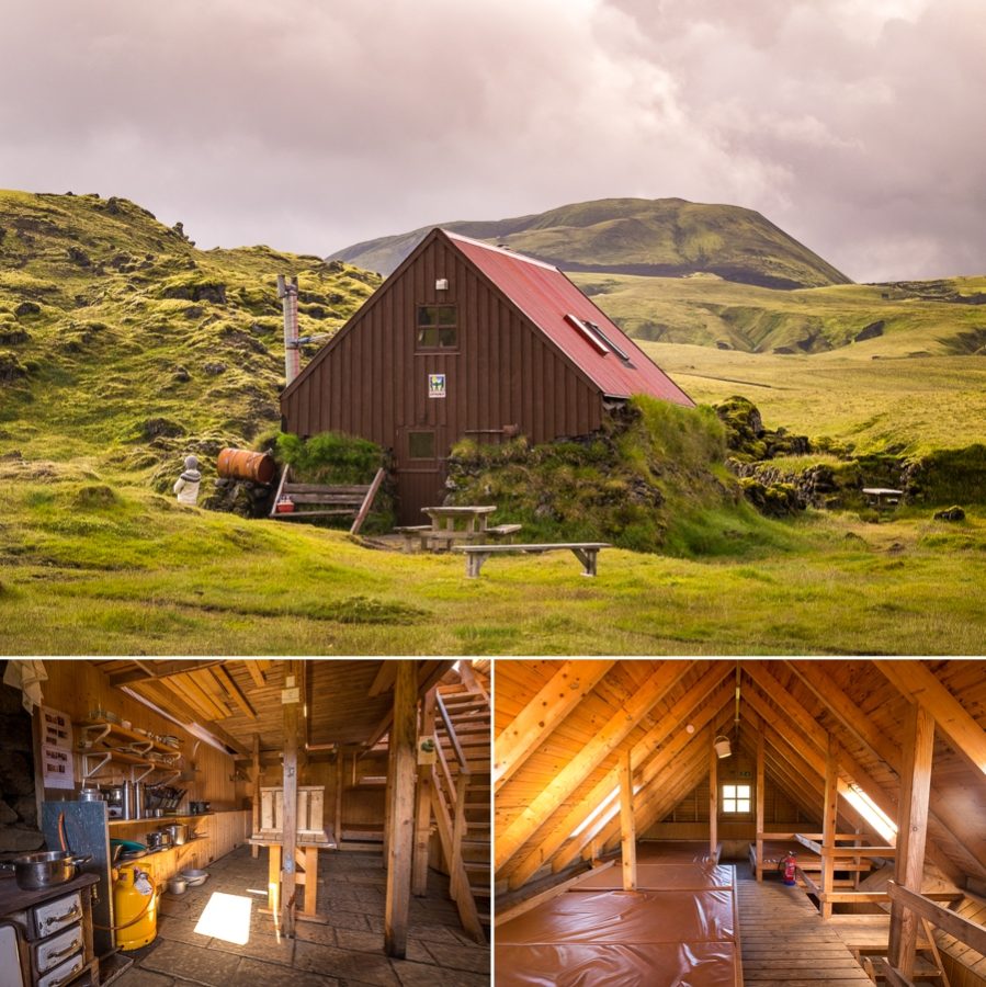 Exterior and interiors of the traditional Álftavötn Hut - Volcanic Trails - Central Highlands, Iceland