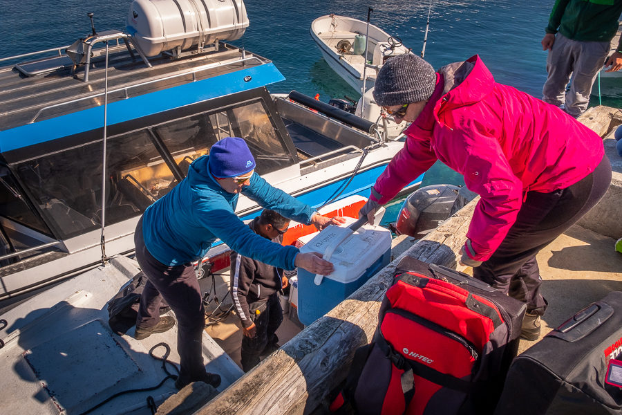 Loading the boat with our gear - Kulusuk Harbour - East Greenland