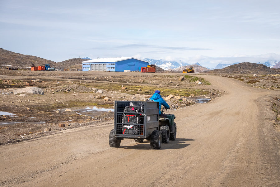 Our guide transferring our luggage from the airport on a Quad-bike - Kulusuk - East Greenland