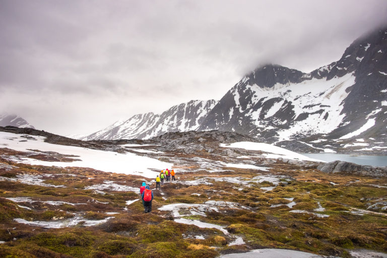Hiking along the Torsukattak Fjord near Kuummiut - East Greenland