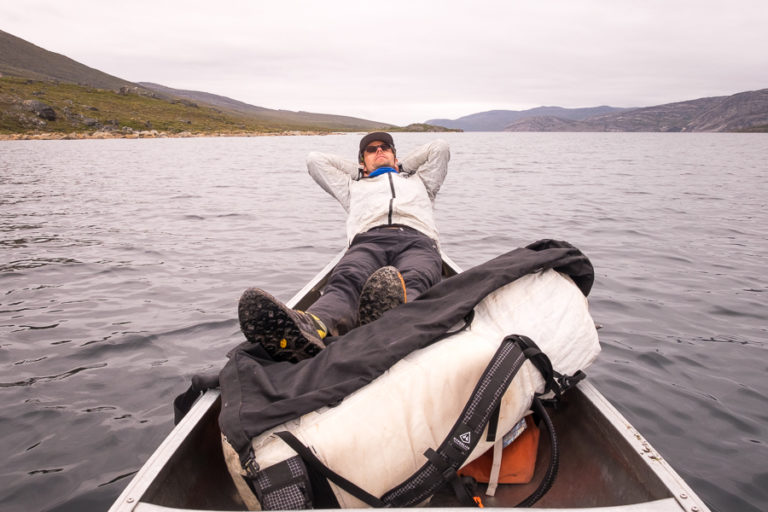 Tyson taking a break from paddling - Arctic Circle Trail - West Greenland
