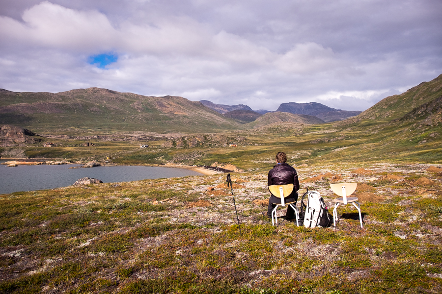 Sitting in IKEA-like chairs admiring the view - Arctic Circle Trail - West Greenland