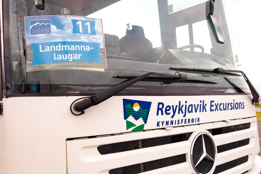 Front of the No 11 bus to Landmannalaugar - Icelandic Highlands