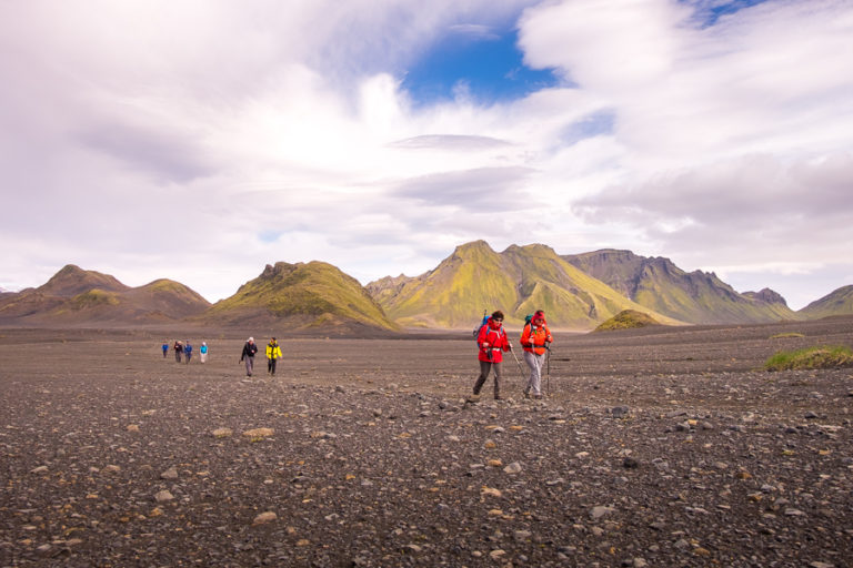 Hiking across the Mælifellssandur desert - Laugavegur Trail - Icelandic Highlands
