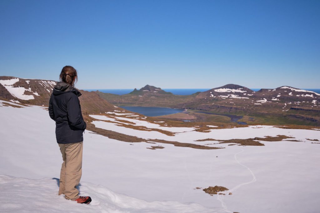 Me looking towards Hornvik from Hafnarsgard Pass - Hornstrandir - Iceland