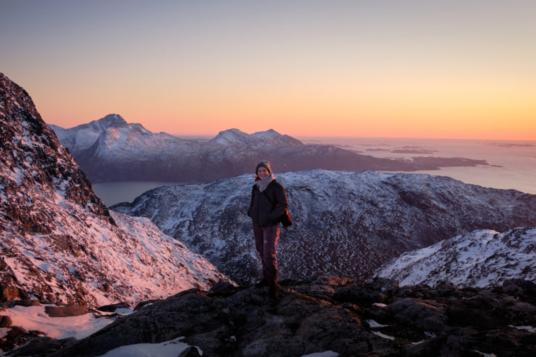 me standing on Sermitsiaq mountain with the Nuuk fjord behind - West Greenland