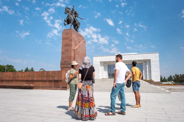 Ala-Too square on the History of Bishkek walking tour with Bishkek Walks