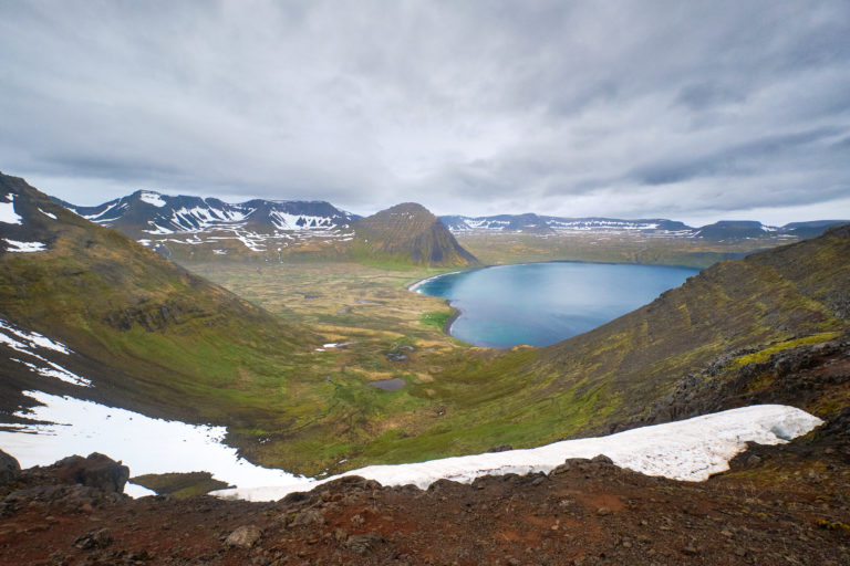 Looking down to Hlöðuvík from the last pass coming from Hornvík - Hornstrandir - Iceland
