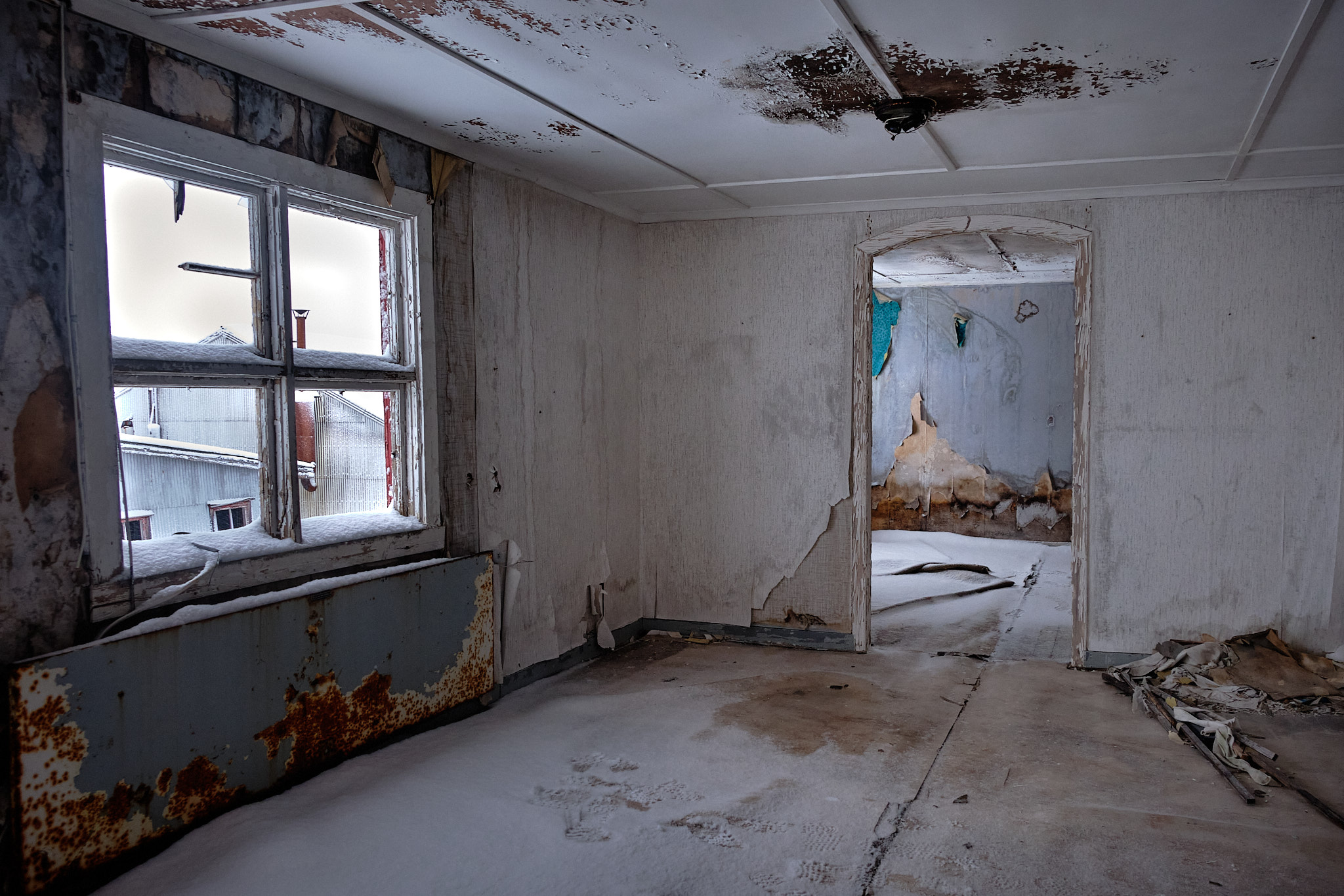 Inside admin building- Nordafar Abandoned fish factory near Nuuk
