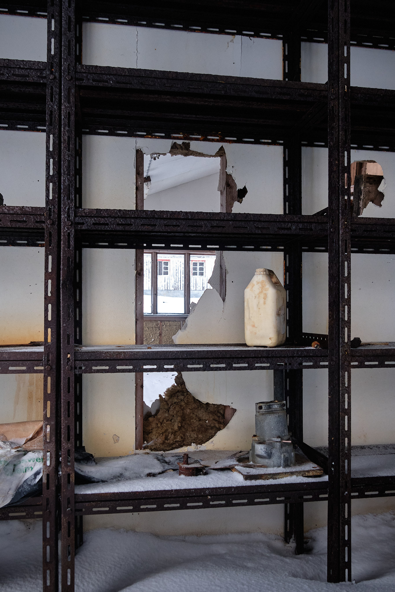 Warehouse shelves - Nordafar Abandoned fish factory near Nuuk