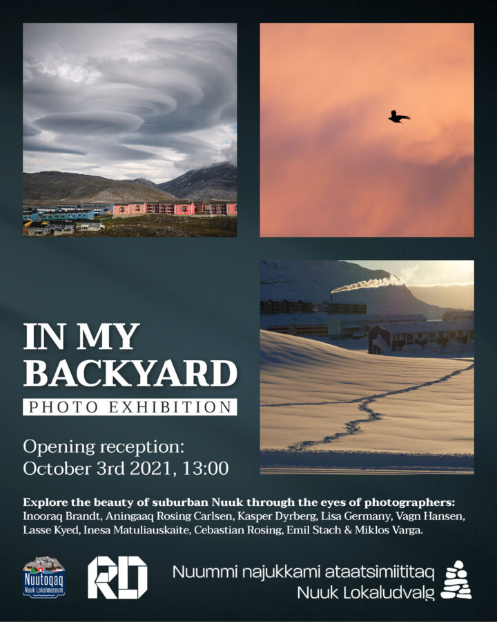 Social media advertisement for In my backyard photography exhibition in Nuuk, Greenland