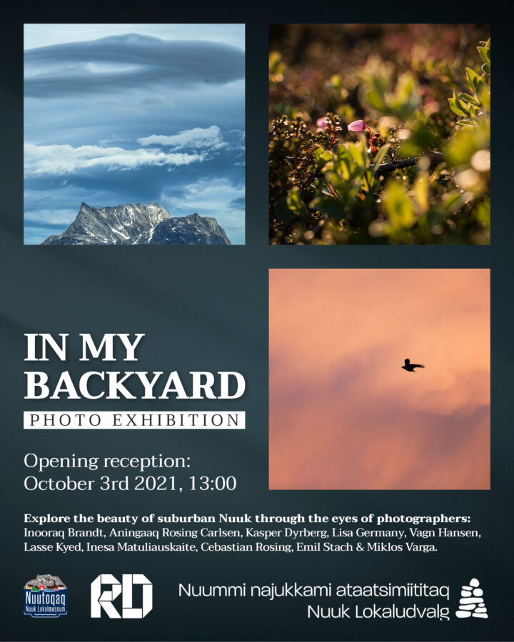 Social media advertisement for In my backyard photography exhibition in Nuuk, Greenland