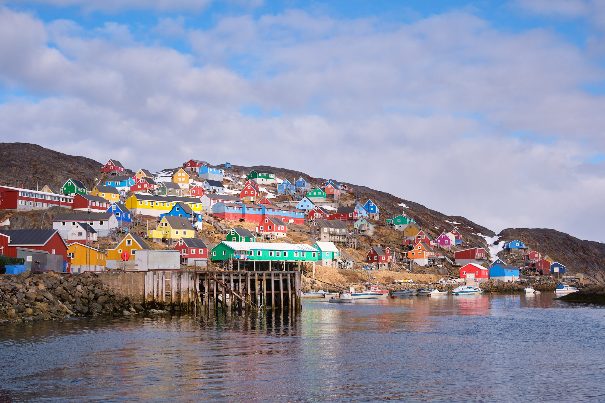 Colourful coastal settlement in Greenland