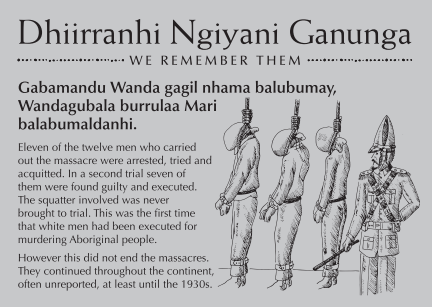 Plaque 4 of the interpretative text along the Myall Creek Memorial path